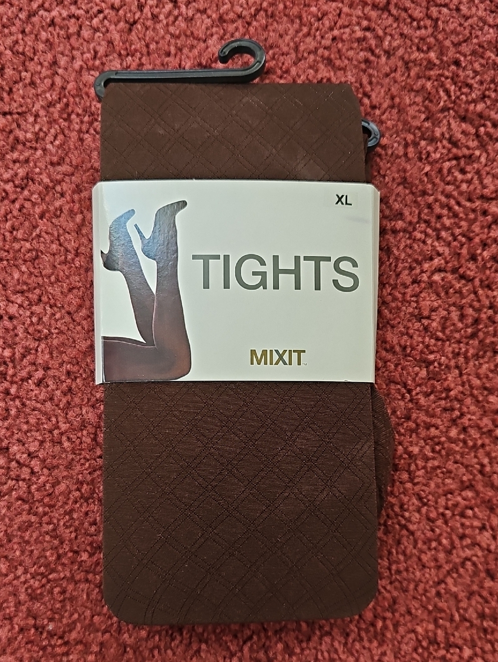 Mixit Brown Diamond-Textured Tights